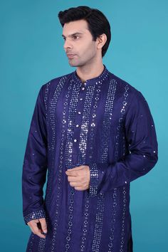 Upgrade your wardrobe with our luxurious Mens Kurta Pajama J171.N216 featuring intricate mirror work. Our premium design adds a touch of sophistication and elegance to any occasion. Elevate your style with this exclusive piece that pays homage to the world of art and fashion. Formal Kurta With Mirror Work For Festive Occasions, Formal Festive Kurta With Mirror Work, Formal Kurta With Mirror Work For Diwali, Formal Mirror Work Kurta For Diwali, Formal Kurta With Gota Work For Festivals, Festive Formal Kurta With Gota Work, Formal Gota Work Kurta For Festivals, Formal Kurta With Mirror Work For Eid, Bollywood Style Formal Kurta With Mirror Work