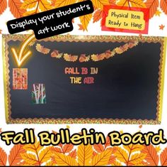 fall bulletin board with an autumn theme