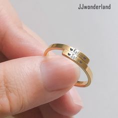 US FREE SHIPPING OVER $35 ♡Personalized double names ring♡ is a perfect gift for loved one. You can engrave name/text/clipart on the ring * It's dainty and can be worn every day * A special piece you'll treasure * High quality materials and attention to detail Material: Stainless steel We offer free luxury packaging! It is a gift ready! You don't have to worry about the packaging anymore. We offer free luxury packaging! It is a gift ready! You don't have to worry about the packaging anymore. Minimalist Personalized Engraved Ring For Valentine's Day, Personalized Engraved Open Ring For Mother's Day, Personalized Stainless Steel Promise Ring, Personalized Open Ring For Valentine's Day, Adjustable Gold Rings For Personalized Gift, Stainless Steel Rings For Valentine's Day Anniversary, Personalized Stainless Steel Rings For Anniversary, Personalized Engraved Stainless Steel Ring For Anniversary, Personalized Stainless Steel Engraved Promise Ring