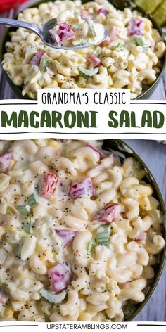 Grandma's Classic Macaroni Salad Macaroni Ham Salad Recipe, Recipes For Macaroni Salad, Side Salads For Bbq Summer Potluck, Southern Macaroni Salad Recipe, Wedge Salad For A Crowd, Creamy Macaroni Salad Recipe, Marzetti Slaw Dressing Recipes, Easy Potluck Salads, Fun Salad Ideas