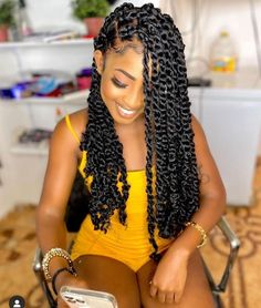 Hairstyle Video, Twists Braids, Braids Long, Braids Updo, Hairstyle Color, Passion Twists