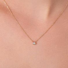 "Elevate your style with our exquisite Diamond Minimalist Necklace, a symbol of personalized elegance in 14K Solid Gold. ✨ 100% 14k Solid Gold ✨ Suitable for Everyday Wear - Waterproof Sweatproof  ✨ 14k Solid Gold 1.00mm thick chain 💎 0.12ct (3.10mm) Lab Grown Diamond D-F VS1  or Natural Moissanite 0.12ct (3.10mm)  D-F VVS ⚖️ Approximately weight: 1.40gr (16\"-18\") 📿 Pendant works only with chains that are smaller than 3.00mm and don't have any larger parts. 📏 Adjustable necklace length 16\"-17\"-18\" 🛠 Ready to Ship in 3-5 Business Days 🛠 Solid gold is a precious metal that will not oxidize or discolor. You can wear it while swimming and showering without any problem! 💎 For maximum sparkle, we only use top-graded gemstones. Our outstanding craftsmen hand-set the stones for unmatche Minimalist 14k Gold Wedding Birthstone Necklace, Classic Birthstone Necklace With Delicate Chain For Formal Events, Minimalist 14k Gold Birthstone Necklace For Wedding, Dainty Round Pendant Birthstone Necklace For Formal Occasions, Dainty Round Pendant Birthstone Necklace For Formal, Minimalist Formal Birthstone Necklace With Delicate Chain, Minimalist Birthstone Necklace With Delicate Chain For Formal Occasions, Classic Diamond Necklace With Delicate Chain Gift, Simple 14k Gold Necklace For Anniversary