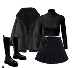 Looks Pinterest, Chique Outfits, Dark Outfits, Winter Fashion Outfits, Black Outfit, Look Cool, Classy Outfits, New Outfits