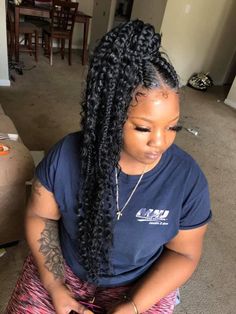 🥀💕 Pin: xbrattt 💕🥀 Braids Ponytail, Blonde Box Braids, Braided Hairdo, Braided Ponytail Hairstyles, Feed In Braid, Box Braids Styling, Braids With Curls, Beautiful Braids, Girls Hairstyles Braids