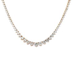 This exquisite 18 Karat Yellow Gold Riviera 3-piece Tennis Necklace has a diamond total carat weight (TCW) of 7.80 and features G-I color and VS1-2 clarity stones. Diamond Necklace Wedding, Necklace Wedding, Tennis Necklace, 3 Piece, Diamond Necklace, Tennis, Yellow Gold, Collar, Stone