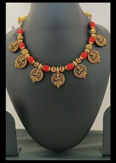 Coral Necklace Indian Gold Short, Gold Neck Piece, Jewellery Remodelling, Hindu Jewelry, Simple Necklace Designs