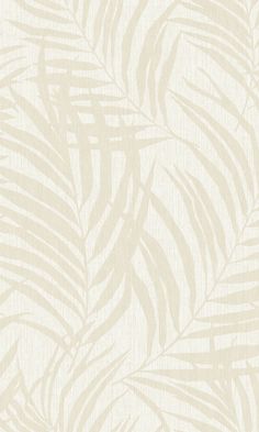 a beige and white wallpaper with leaves on it