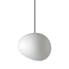 a white light hanging from a black cord