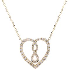 14K Yellow Gold 0.34 Carat Diamond Heart Pendant Elegant Double Heart Cubic Zirconia Necklace, Elegant Double Heart Jewelry With Brilliant Cut, Elegant Brilliant Cut Heart Necklace For Wedding, Elegant Diamond Heart Charm Jewelry, Heart-shaped Yellow Gold Diamond Necklace, Heart Shaped Yellow Gold Diamond Necklace, Elegant Double Heart Jewelry With Diamond Accents, Elegant Double Heart Diamond Necklace, Elegant Heart Necklace With Diamond Accents In Cubic Zirconia