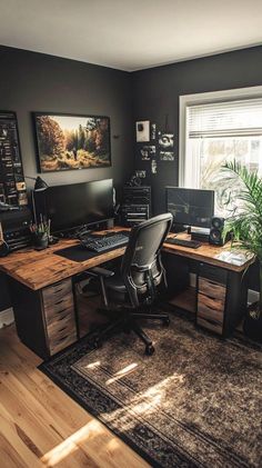 Mens Bedroom Decor, Stylish Tips, Door Design Modern, Home Office Ideas, Workspace Inspiration