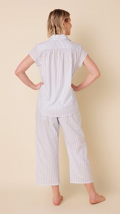 Luxe Pima is an ultra-soft, lightweight, tightly woven cotton. Like our Voile, it is ideal for warmer climates or for people wanting a light, cool sleepwear set. 100% Pima cotton Pajama top has cap sleeves with ruching detail at the shoulder Cropped, capri length pajama pant with pockets Waist has 3/4" elastic and a drawstring Machine wash cold, tumble dry low, no bleach Capri pajama set is not pre-shrunk and will shrink when washed Made in Peru Most people find our capri pajamas to be larger th Capri Set, Pajama Pant, Sleepwear Sets, Cotton Pyjamas, Pajama Top, Mens Plus Size, Woven Cotton, Pima Cotton, Kids Bottoms