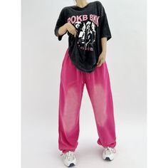 Sports Hip Hop Jazz Dance Pants  Material: 85% Cotton + 15% Polyester  Style: Hip Hop, Dance, Jazz Size: S, M, L, XL Color: Pink Occasion: Leisure, Outdoor, Daily, Vacation    * Pls be careful to choose the size before you order. * Pls allow little color difference caused by camera and computer monitors. Thank you! Important Notes: Please Use Similar Clothing To Compare With Size 1. The size refers to clothing dimensions, NOT your body measurements. 2. Please check the measurement chart carefull Wide Leg Cotton Pants For Concert, Casual Wide Leg Pants For Concert, Cotton Wide Leg Pants For Concert, Cotton Wide Leg Bottoms For Concerts, Wide-leg Cotton Bottoms For Concerts, Hip Hop Baggy Bottoms With Elastic Waistband, Trendy Cotton Bottoms For Concerts, Casual Wide Leg Bottoms For Concert, Baggy Hip Hop Sweatpants