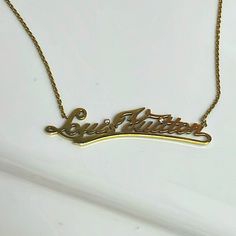 Louis Vuitton Diamond & 18k Gold Nameplate Necklace I Am Original Owner Vintage 2003 This Necklace Is Just Perfect In Every Way. It Goes With Everything!!! Gold Nameplate Necklace, Diamond Gold Necklace, Nameplate Necklace Gold, Louis Vuitton Jewelry, Nameplate Necklace, Gold Diamond Necklace, Diamond Gold, Name Plate, Womens Jewelry Necklace