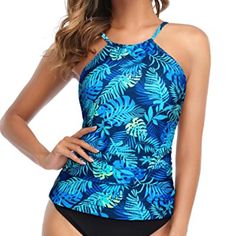 This Tankini Top (No Bottoms Included) Is Size Medium And Made By Tempt Me. It Has Adjustable Straps And A Shelf Bra. It Is New With Tags. Perfect For The Pool Or The Beach! Blue Hawaiian Summer Top, Blue Hawaiian Style Summer Tops, Blue Hawaiian Beach Top, Blue Printed Halter Neck Swimwear, Casual Summer Pool Tops, Casual Summer Tops For Pool, Blue Tankini For Swimming On Vacation, Blue Tankini For Vacation Swimming, Blue Summer Tankini For Pool