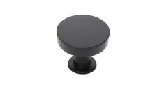 a black knob on a white background