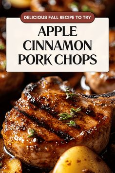 Easy Apple Cinnamon Pork Chops for Fall Apple Glaze Pork Chops, Pork And Apples Recipes, Apple Juice Marinade For Pork, Baked Pork Chops With Apples And Onions, Oven Baked Pork Chops With Apples, Pork Chop Recipes Baked Sheet Pan, Pork Chop Apple Recipes Crockpot, Apple Cider Vinegar Pork Chops, Chopped Apple Recipes