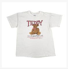 To 1992 Smithsonian Teddy T Shirts, One Gently Won And The Other Never Worn In Mint Condition. For A Teddy Bear Or Teddy Roosevelt Fan! 23 Inches From Pit To Pit And 28 Inches Long Ladies Long Top, Strawberry Shirt, Teddy Roosevelt, Yellow Tees, A Teddy Bear, Bear Shirt, Vintage Color, Concert Tees, Pink Tee