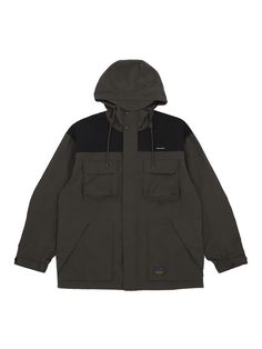 Editor's notesThe semi-oversized fit parka jacket features two patch pockets on the front, two zippered pockets, hood with drawstrings, and drawstring hem. The color block on shoulder is used for design point.- Semi-oversized fit- Drawstring on hood and hem- Color block on shoulder- Banding sleeves- Four pockets on the frontMeasurements(in.)M / L - Length: 29 in. / 30 in.- Shoulder: 22.6 in. / 23.2 in.- Chest: 24.8 in. /  25.8 in.- Sleeve Length: 23.4 in. /  24 in.*Model info- Hei Functional Khaki Parka With Pockets, Utility Parka With Side Pockets For Outdoor Activities, Hooded Outerwear With Patch Pockets For Outdoor Activities, Black Outdoor Outerwear With Patch Pockets, Outdoor Cotton Track Jacket With Double-lined Hood, Cotton Track Jacket With Double-lined Hood For Outdoor, Hooded Utility Jacket With Side Pockets For Outdoor, Urban Hooded Track Jacket With Pockets, Functional Khaki Hooded Jacket With Pockets