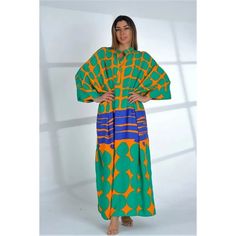 Maxi Dress Batwing Sleeve Tunic Spring Autumn Beach Dress Kaftan Cover-ups-FrenzyAfricanFashion.com Green Dress With Colorful Pattern For The Beach, Colorful Green Beach Dress, Green Long Sleeve Maxi Dress With Vibrant Print, Blue Maxi Dress With Colorful Pattern For Vacation, Vibrant Green V-neck Maxi Dress, Vibrant Green Maxi Dress For Spring, Green Bold Print Summer Dress, Vibrant Green Dress For Vacation, Vibrant Green Vacation Dress