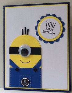 a birthday card with a minion on it