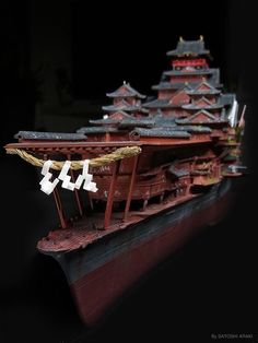 Floating Palace, Imperial Japanese Navy, Asian Architecture, Robot Concept Art, Fantasy Concept Art, 판타지 아트, Vehicle Design