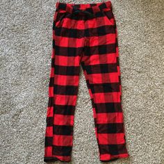 Super Cute And Cozy Pj Pants! Cozy Black Bottoms For Pajama Party, Cozy Red Bottoms For Pajama Party, Lingerie Pajama, Pj Pants, Women's Intimates, Black Red, Pajama Pants, Pajamas, Black And Red