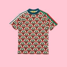 adidas x Gucci Trefoil print T-shirt in red and green | GUCCI® US Casual Outfits Athletic, Gucci T Shirt Mens, Gucci Tshirt, Adidas X Gucci, Gucci Print, Gucci Sweatshirt, Gucci Adidas, Outfits Athletic, Gucci T Shirt