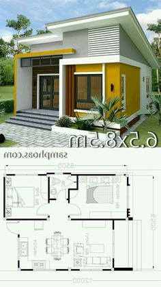 two story house plan with floor plans and measurements