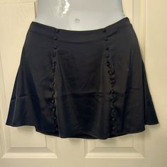 Urban Outfitters Black Mini Skirt With Button Detailing And Side Zipper Sz Xs Brand New With Tags! Summer Party Skirt With Button Closure, Fitted Mini Skort With Buttons, Casual Mini Skirt With Button Closure For Night Out, Fitted Button-up Mini Skirt With Lining, Fitted Button-up Lined Mini Skirt, Black Buttoned Skirt For Party, Black Mini Skirt With Button Closure, High Waist Fitted Skort With Button Closure, High Waist Fitted Skort