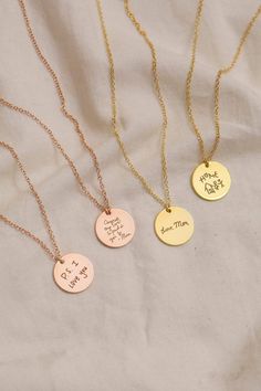 Custom Handwriting Jewelry Personalized Necklace Gold Actual Handwriting Necklace Memorial Gift For Inspirational Hand Stamped Necklaces As A Gift, Inspirational Hand Stamped Necklaces For Gift, Inspirational Hand Stamped Necklace For Gift, Customized Inspirational Necklace For Gift, Customized Inspirational Necklace For Gifts, Customized Necklace For Best Friend Or Mother's Day, Customized Necklace For Best Friend Gift On Mother's Day, Customized Necklace For Best Friend For Mother's Day, Engraved Charm Necklaces As Personalized Gifts