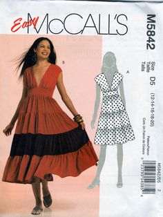 a woman's dress and top sewing pattern