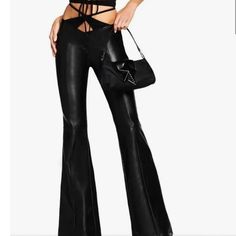 I am Gia pants Flare Leather Pants, I Am Gia Pants, Leather Flare Pants, Core Outfits, Black Flare Pants, Club Night, Black Flare, Flare Leg Pants, Leather Moto