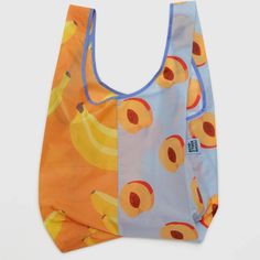 New With Tag. Color: Deadstock Smoothie (Peach, Banana) Size: Standard (Medium) Dimensions: 25 ½" 15 ½" 6" Baggu's Best Selling Reusable Bag Isn't Just For The Grocery Store, It Goes Everywhere And Hauls Almost Anything. Carries 2-3 Plastic Grocery Bags Worth Of Stuff Comfortably In Hand Or Over Your Shoulder Holds Up To 50lbs Folds Into Its Own Flat 5" 5" Pouch Recycled Ripstop Nylon Machine Washable ** First Time On Poshmark? Use Code Emmmamercer When You Create Your Poshmark Account To Receiv Smoothie Peach, Banana Color, Baggu Bags, Leather Tote Bag Women, Plastic Grocery Bags, Sailor Stripes, Black Leather Tote Bag, Reusable Shopping Bags, Red Logo