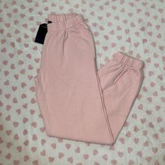 Brandy Melville Pink Rosa Sweatpants Joggers New With Tags! Pink Joggers With Ribbed Waistband, Pink Sweatpants With Ribbed Waistband, Casual Pink Pants With Ribbed Waistband, Pink Pants With Ribbed Waistband, Trendy Loungewear Bottoms With Elastic Cuffs, Pink Bottoms With Elastic Cuffs For Spring, Pink Bottoms With Ribbed Waistband For Spring, Casual Pink Bottoms With Ribbed Waistband, High-waisted Pink Sweatpants With Elastic Waistband