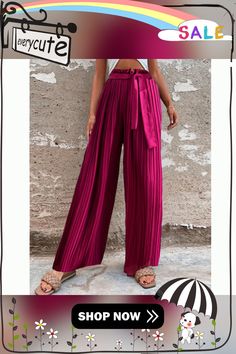 Rosy High Waisted Wide Leg Pants with Belt Pants With Belt, High Waisted Wide Leg Pants, Bottoms Pants, Leg Pants, Wide Leg Pants, Wide Leg, High Waisted, Pants, Trousers