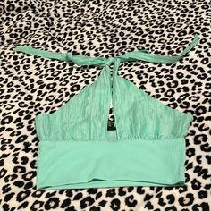 Nwt Aqua Halter Crop Top. Size Large. Can Tie To Adjust To Your Desired Fit. Summer Crop Top Halter For Night Out, Triangle Top Crop Top For Night Out In Summer, Triangle Top Crop Top For Summer Nights Out, Summer Triangle Top Crop For Night Out, Triangle Crop Top For Summer Night Out, Solid Color Summer Halter Top For Night Out, Solid Halter Top For Summer Night Out, Spring Triangle Crop Top For Night Out, Triangle Top For Summer Night Out