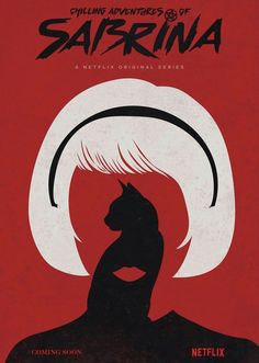 the cover to chilling adventures of sarina, featuring a black cat with white hair