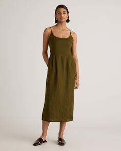 Crafted from the finest quality linen sourced from Europe, our 100% European Linen Scoop Neck Midi Dress is soft, breathable, and lightweight, making it the perfect choice for warm weather. The elegant scoop neck and midi length of the dress make it a ver Scoop Neck Midi Dress, Wide Leg Linen Pants, European Linens, Fitted Skirt, Dress 100, Fit Flare Dress, Fit & Flare, Scoop Neckline, Flare Dress