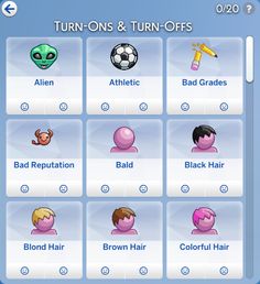 the screenshot shows different types of hair and other things to see in this game