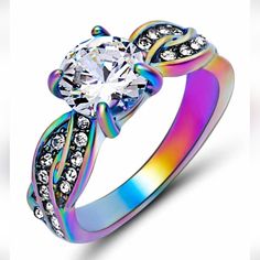 Brand New Aaa Zircon Rainbow Hematite Ring. New To Poshmark? Use Referral Code Kimberlyn222 To Receive $10. Raw Sapphire Ring, Rainbow Hematite, Hematite Ring, Artisan Rings, Rainbow Jewelry, Blue Topaz Stone, Black Sapphire, Artisan Earrings, Diamond Cocktail Rings