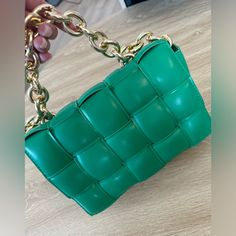 Reposhing This Item I Purchased From @Dannerysrodr381. Loved It, But Need Something Bigger .. I Never Used Questions? Leave A Comment Below! Luxury Green Bag With Chain Detail, Luxury Green Bag With Chain, Luxury Green Chain Bag, Green Square Bag With Chain Strap, Green Shoulder Bag With Chain Strap For Errands, Green Shoulder Bag With Gold-tone Hardware, Green Chain Strap Bag For Errands, Trendy Chain Link Bag For Gift, Trendy Chain Link Gift Bag