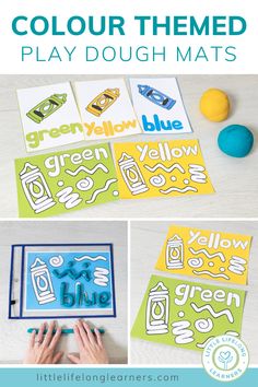 the color - filled play dough mats are perfect for kids to make