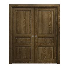 an open wooden door on a white background