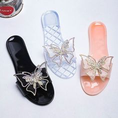 Women's Summer PVC Transparent Flat Slippers with Bow Tie and Non-Slip Feature - PK,9 Pvc Design, Flat Slippers, Flat Slipper, Women's Slippers, Flat Design, Shoe Collection, Bow Tie, Summer Women, This Summer