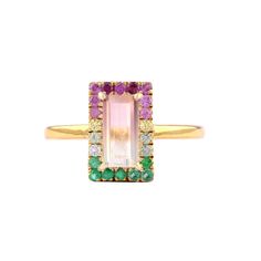 Solid 14K Yellow Gold Ring/ Genuine Gradient Baguette Watermelon Tourmaline Ring/ Multi Sapphire Ring/ Gemstone Halo Ring/ Holiday Gift PLEASE NOTE: This Bío Tourmaline gemstone, sourced from natural mines, exhibits inherent variations in both color and shape. As each gemstone is unique, so we will provide you stone selection to choose from. * SKU: SGR02391   * Made to Order * Gold Purity: 14K Solid Yellow Gold (stamped) * Custom Gold Color: Yellow, Rose, White Gold * Custom Gold Purity: 10K/14K Watermelon Tourmaline Engagement Ring, Gold Cuff Ring, Ruby Diamond Engagement Ring, Real Earth, Jewelry Mood Board, Watermelon Tourmaline Ring, Natural Ruby Ring, Saphir Ring, Jewellery Design Sketches