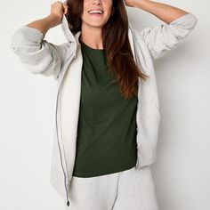 The Xersion women's long-sleeve hoodie combines warmth and style with its ultra-soft fleece fabric and cozy hood. Ideal for layering on chilly days or relaxing at home.Closure Type: ZipperFit: Regular FitNeckline: Hooded NeckPockets: 2 Front Slip PocketsSleeve Length: Long SleeveSleeve Style: Cuffed SleeveApparel Length: 27 Inches - FrontFiber Content: 55% Cotton, 45% Recycled PolyesterFabric Description: FleeceCare: Tumble Dry, Machine WashCountry of Origin: Imported Super Soft Relaxed Fit Winter Sweats, Winter Sweats With Relaxed Fit And Super Soft Texture, Winter Sweats With Relaxed Fit And Super Soft, Winter Sweats Relaxed Fit Super Soft, Winter Relaxed Fit Super Soft Sweats, Super Soft Hoodie For Winter, Cozy Fit Hooded Sweats, Sporty Super Soft Fleece Sweatshirt, Comfy Winter Activewear Hoodie