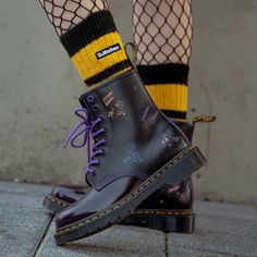 Dr. Martens Bt21 1460 Boots Size 11 Usa Men New With Tags (No Box) Details When Art, Music And Style Collide. Our New Collaboration With Bt21 Plays With The Lines Of Creativity Clashing Tough Dm’s Silhouettes With Colourful Bt21 Characters. This 1460 Boot Is Made From A Mix Of Our Classic Black Smooth Leather And Arcadia A Rub-Off Material That Will Change Colour And Build Character The More You Wear It. Detailed With Purple Puritan Stitching, Sock Liner And Laces With A Bt21 Lace Charm, The Boo Purple Lace-up Boots For Streetwear, Casual Purple Boots For Streetwear, Retro Winter Boots For Streetwear, Purple Punk Boots With Round Toe, Purple Round Toe Boots For Streetwear, Bt21 Characters, Black Work Boots, Build Character, Combat Boots Men