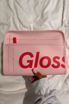 Makeup Bag Glossier, Balm Dot Com Glossier, Glossier Makeup Bag, Lip Balm Cute, Skin Cycling Routine, Glossier Perfume, Skincare Routine Steps, Balm Dot Com