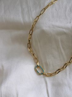 Add charms to complete! 15" 18k Gold Filled Chain Turquoise CZ Gold Spring Gate Ring Sky Design, Gold Filled Chain, Gate, Gold Filled, Blossom, 18k Gold, Charms, Turquoise, Boutique