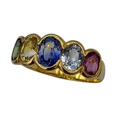 Colored Sapphires, Green Yellow Blue, Antique Ring, Sapphire Color, Gem Ring, Blue And Pink, Antique Rings, Vintage Engagement Rings, Shine Bright